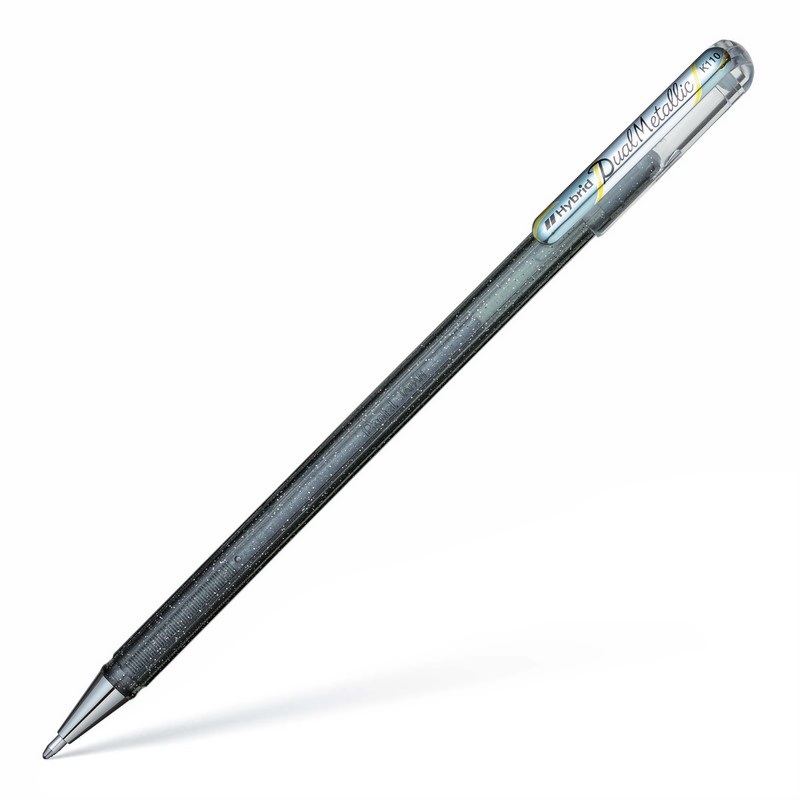 PENTEL gelový roller Hybrid Dual Metallic, stříbrný