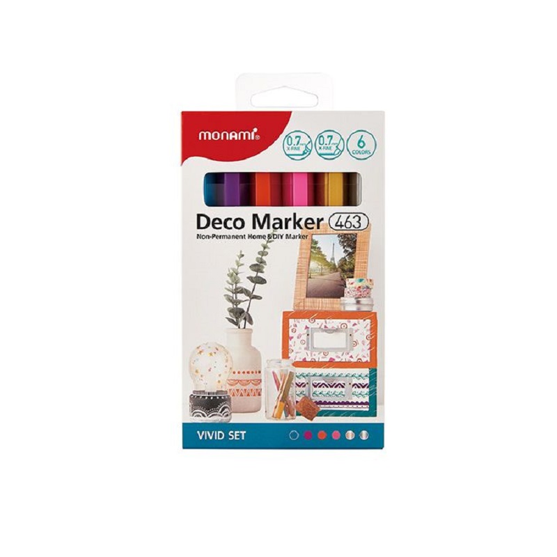 MONAMI akrylový Deco Marker 463 XF, 6ks Vivid