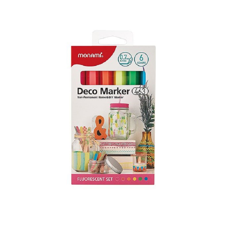 MONAMI akrylový Deco Marker 463 XF, 6ks fluorescenční