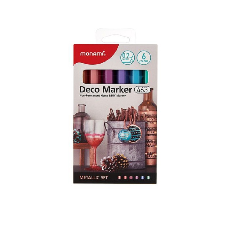 MONAMI akrylový Deco Marker 463 XF, 6ks metalické
