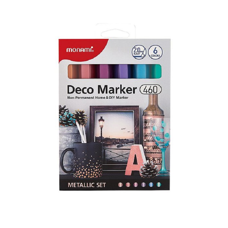 MONAMI akrylový Deco Marker 460 F, 6ks metalické