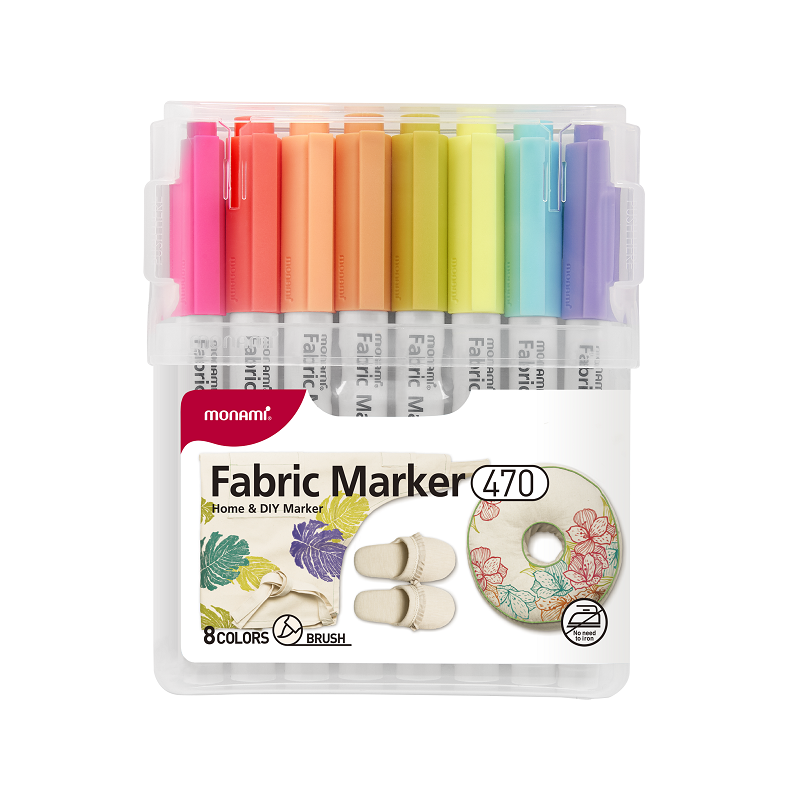 MONAMI na textil 470 Brush, 8ks pastelové