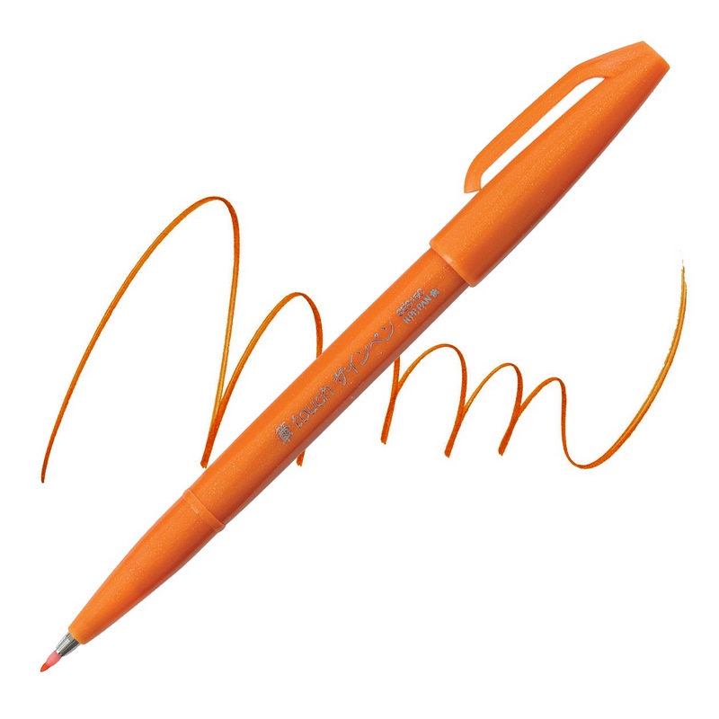 PENTEL Touch Brush Sign Pen, oranžový