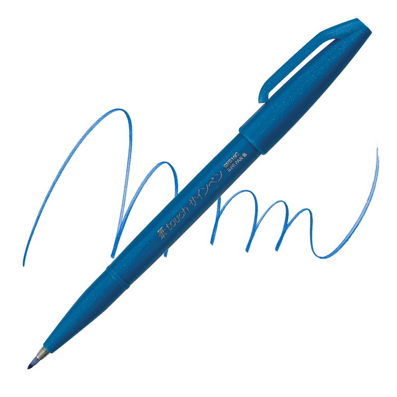 PENTEL Touch Brush Sign Pen, světle modrý