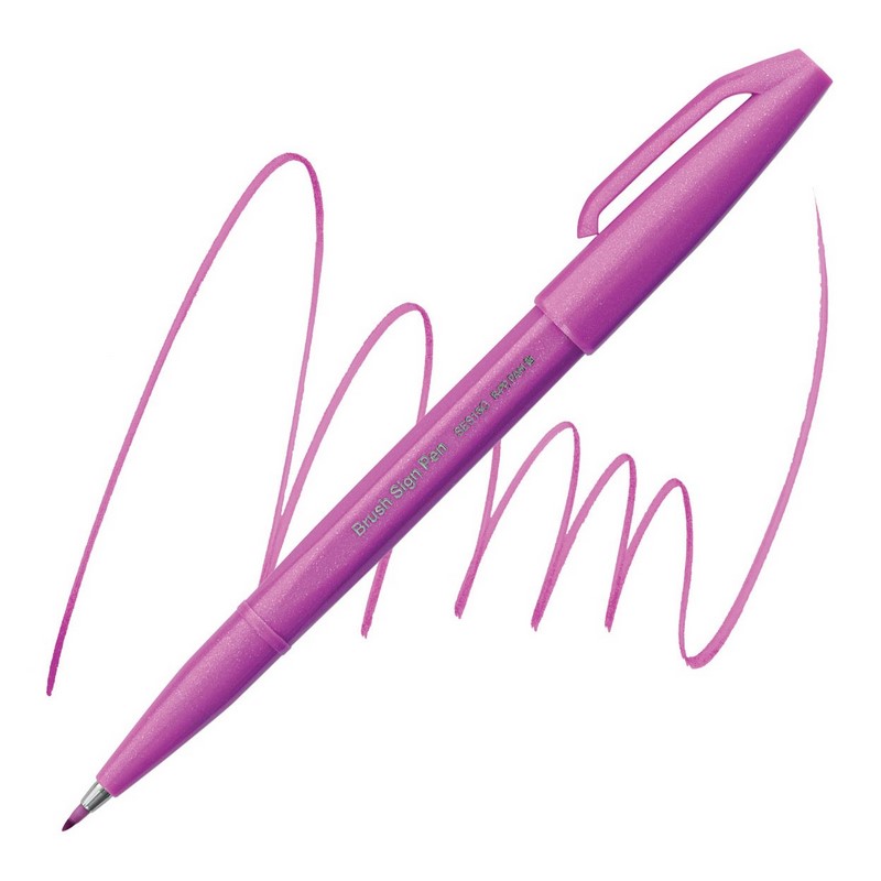 PENTEL Touch Brush Sign Pen, růžovo fialový