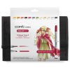 Lihové fixy COPIC Ciao oboustranné Brush & Chisel 12ks, Manga trendy tóny v penále