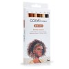 Lihové fixy COPIC Ciao oboustranné Brush & Chisel 5+1ks, pleťové tóny B