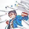 Lihové fixy GRAPH'IT oboustranné Brush & Chisel, 12 ks Manga Shonen