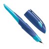ergonomischer schulfueller fuer linkshaender mit standard feder m stabilo easybirdy in mitternachtsblau azur einzelstift inklusive patrone schreibfarbe blau loeschbar 2