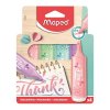 Zvýrazňovače MAPED Fluo Peps flex, 4 ks pastelové