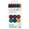 Lihové fixy COPIC Ciao oboustranné Brush & Chisel 6ks, tóny drahokamů