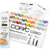 Lihové fixy COPIC Ciao oboustranné Brush & Chisel Starter Set, Cozy Palette