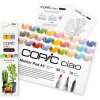 Lihové fixy COPIC Ciao oboustranné Brush & Chisel Starter Set, Botanic Palette