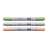 Lihové fixy COPIC Ciao oboustranné Brush & Chisel Starter Set, Natural Palette