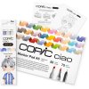Lihové fixy COPIC Ciao oboustranné Brush & Chisel Starter Set, Serene Palette
