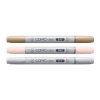 Lihové fixy COPIC Ciao oboustranné Brush & Chisel Starter Set, Mellow Palette