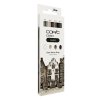 Lihové fixy COPIC Ciao oboustranné Brush & Chisel 3+1ks, Shade Dark Warm Gray