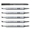 Lihové fixy COPIC Ciao oboustranné Brush & Chisel 5+1ks, Shade Cool Gray