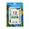 Akrylové fixy GRAPH'IT oboustranné Brush & Fine, 12 ks Landscape