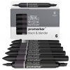 884955070413 W&N PROMARKER BLACK AND BLENDER 6PC 884955070413 [OPEN DHI] (For Presentations)