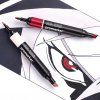 Lihové fixy WINSOR & NEWTON Promarker Fine & Chisel, 6 ks Black + Blender