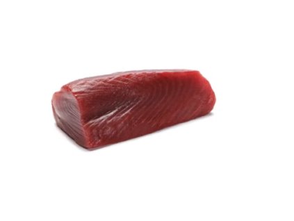 Tuňák žlutoploutvý A kvalita  – červený loin, cca 4 kg. Hluboce zmrazeno.