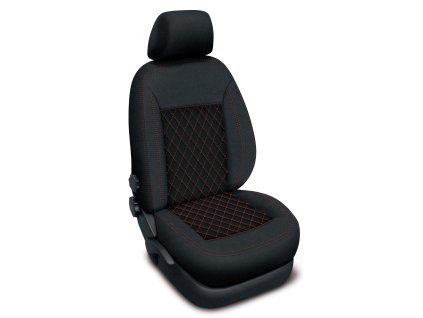 Autopotahy CITROEN BERLINGO III, vzadu dělený 2/1, od 2018, AUTHENTIC CARO červené  + OPTIMÁL utěrka na auto i úklid Smart Microfiber zdarma