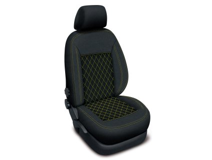 Autopotahy Volkswagen CADDY IV, 5 míst, od r. 2015, AUTHENTIC CARO, žluté  + OPTIMÁL utěrka na auto i úklid Smart Microfiber zdarma