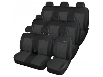 Autopotahy FORD TRANSIT VII, 9 míst, DĚLENÁ ZADNÍ OPĚRADLA, od r. 2014, antracit  + OPTIK utěrka 20x20 cm Smart Microfiber zdarma