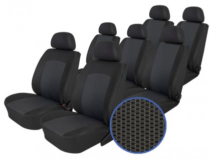 Autopotahy VOLKSWAGEN TOURAN I, II, 7 míst, BEZ STOLKŮ, od r.2003-2015, Dynamic grafit  + OPTIK utěrka 20x20 cm Smart Microfiber zdarma