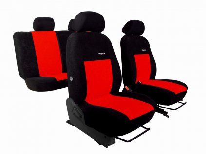 Autopotahy Nissan Qashqai I, bez zadní loketní opěrky, od r. 2006, ELEGANCE červené  + OPTIK utěrka 20x20 cm Smart Microfiber zdarma