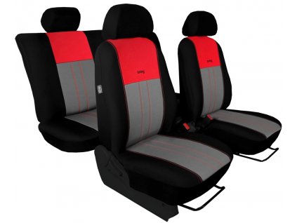 Autopotahy Škoda Octavia I, Tuning Duo, dělené zadní sedadla, červenošedé  + OPTIK utěrka 20x20 cm Smart Microfiber zdarma