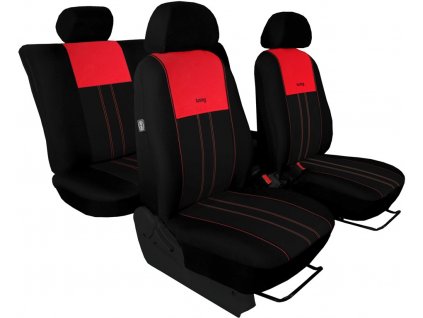 Autopotahy Škoda Octavia I, Tuning Duo, dělené zadní sedadla, červenočerné  + OPTIK utěrka 20x20 cm Smart Microfiber zdarma
