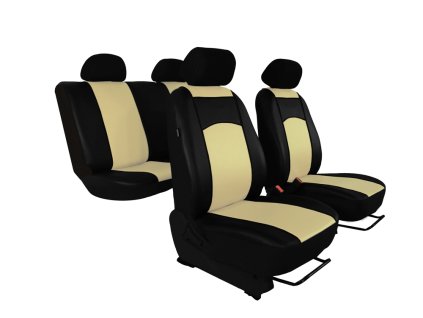 Autopotahy Nissan Qashqai I, bez zadní loketní opěrky, od r. 2006, kožené TUNING béžové  + OPTIK utěrka 20x20 cm Smart Microfiber zdarma