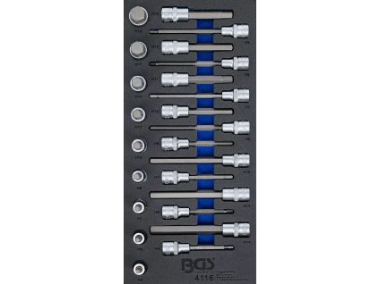 Sada nástrčných klíčů v pěnové výplni, Imbus, 1/2", 24 ks - B4116