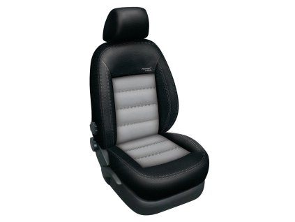 Autopotahy Škoda FABIA III, 5 dveř HB, AUTHENTIC LEATHER, černošedé  + OPTIMÁL utěrka na auto i úklid Smart Microfiber zdarma