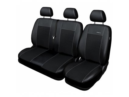 Autopotahy Citroen Berlingo III, 3 MÍSTA, od r. 2018, Eco kůže + alcantara šedé  + OPTIK utěrka 20x20 cm Smart Microfiber zdarma