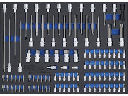 Sada nástrčných klíčů v pěnové výplni, 104 ks - B4017