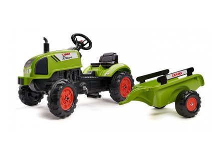 FALK Šlapací traktor 2041C Claas Arion s vlečkou a otevírací kapotou