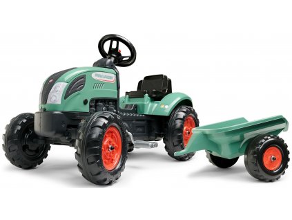 Falk šlapací traktor FARM LANDER 2054L s přívěsem - zelený