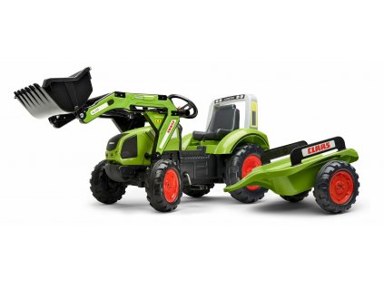 FALK Šlapací traktor 1040 Clas Arion 430 s nakladačem a vlečkou