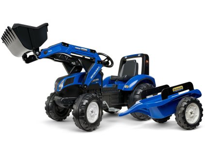 FALK Šlapací traktor 3090M New Holland T8 s nakladačem a vlečkou