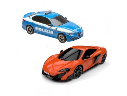 RE.EL Toys sada RC aut Alfa Romeo Qiulia Q Polizia a McLaren 675LT 1:24 RTR