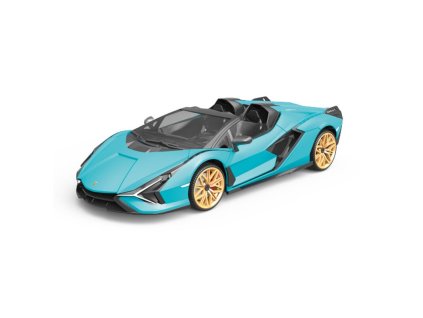 RE.EL Toys RC auto Lamborghini Sian 1:16 modrá metalíza, proporcionální RTR LED 2,4Ghz
