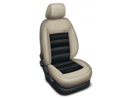 Autopotahy TOYOTA VERSO, 5 míst, od r. 2010, AUTHENTIC LEATHER béžovočerné  + OPTIMÁL utěrka na auto i úklid Smart Microfiber zdarma