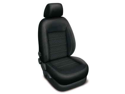 Autopotahy Peugeot 407, se zadní loketní opěrkou, AUTHENTIC DOBLO, vlnky černé  + OPTIMÁL utěrka na auto i úklid Smart Microfiber zdarma