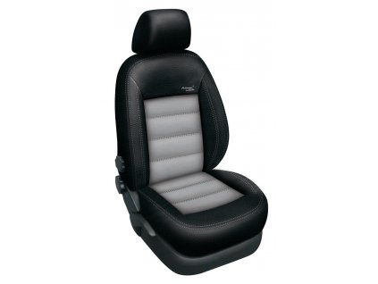 Autopotahy Volkswagen T5 8 míst, 1+1-2+1-3, od r. 2003, AUTHENTIC LEATHER černošedé