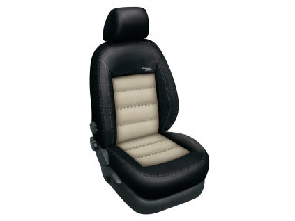 Autopotahy kožené MERCEDES B W245, od r. 2005-2011, AUTHENTIC LEATHER černobéžové  + OPTIMÁL utěrka na auto i úklid Smart Microfiber zdarma