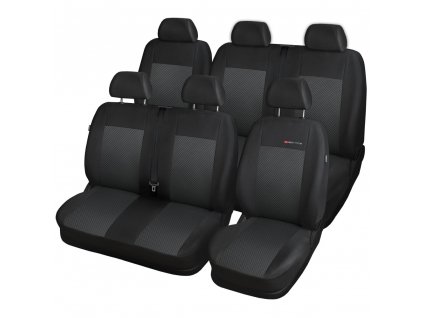 Autopotahy VOLKSWAGEN T6 TRANSPORTER, MULTIVAN, 6 míst,1+2 2+1, od r. 2015, černé  + OPTIK utěrka 20x20 cm Smart Microfiber zdarma