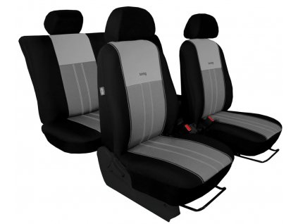 Autopotahy VOLKSWAGEN POLO V, dělená zadní sedadla, od r. v.2009, DUO TUNING stříbrno šedé  + OPTIK utěrka 20x20 cm Smart Microfiber zdarma